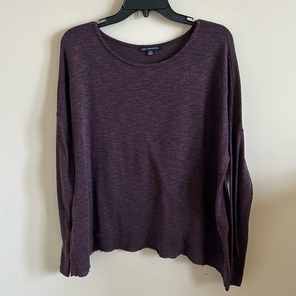 American Eagle Outfitters Women’s Burgundy Long Sleeve Shirt Size Large
